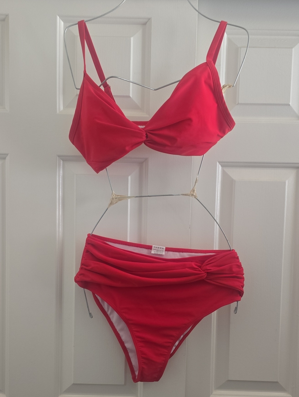Women’s Red Twist Front Bikini Set